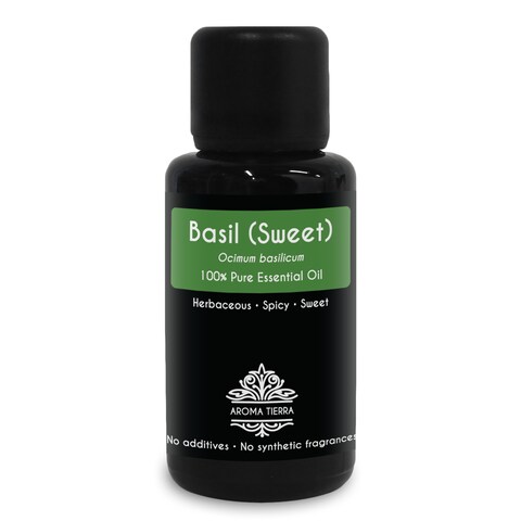 Aroma Tierra - Basil Essential Oil (Sweet Basil) - Aroma Tierra - 100% Pure &amp; Natural - 30Ml