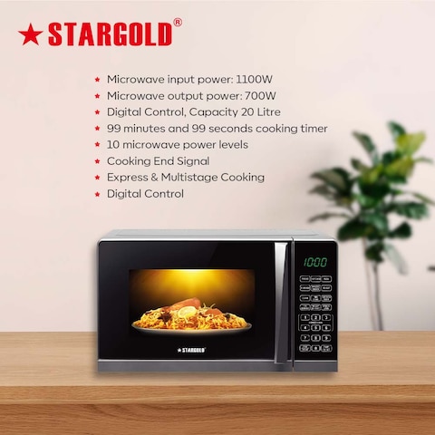 STARGOLD Microwave Oven With Grill and Child Lock Oven 20L 700 Wattage