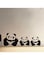 Spoil Your Wall 3 Pandas Wall Sticker Black 90x30cm