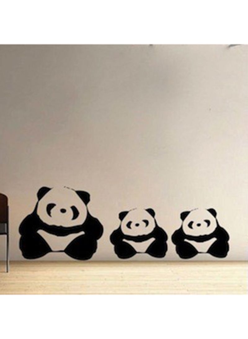 Spoil Your Wall 3 Pandas Wall Sticker Black 90x30cm