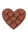Generic Heart Shaped Silicone Mould Tray Brown 6.8 X 6.8 X 1Cm