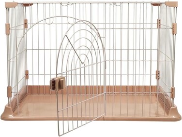 Cat cage, Durable &amp; strong quality cage, Indoor pet cage with Spring door lock, Easy to assemble, Suitable for multiple cats, Portable and fordable cage (Color: pink)