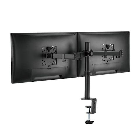STARGOLD Dual Arm Heavy Duty Ultra Wide LCD/LED 17-32 Inch Monitor Desk Mount Adjustable Telescoping Arms Fits 2 Screens