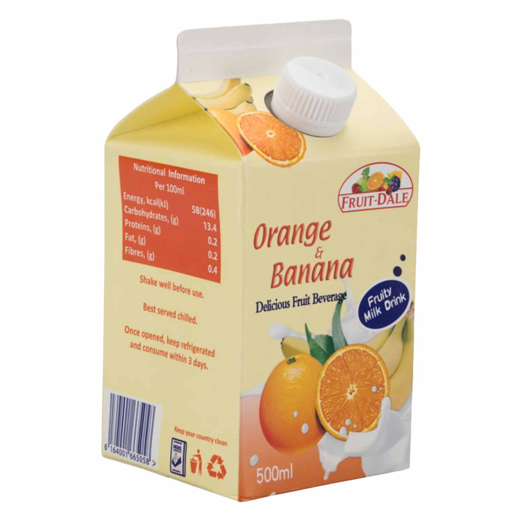 Fruit Dale Orange And Banana Fruity Milk Drink 500Ml