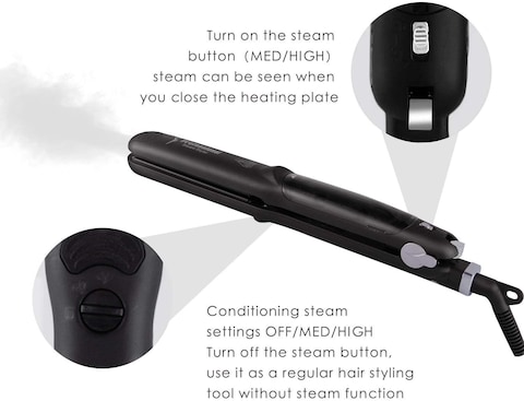Mcrine Straighteners For Hair, Professional Salon Ceramic Tourmaline Vapor Steam Flat Iron Hair Straightener, Dual Voltage 2 In 1 Straightening Curling, Led Display With Adjustable Temp