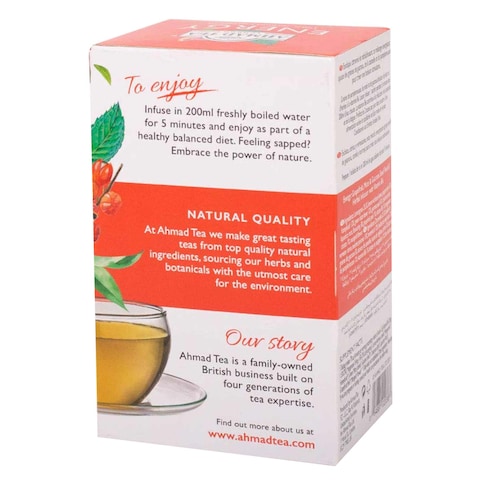 Ahmad Tea Energy-Grapefruit Mate And Guarana Seed Tea Bags 1. 5g x 20 Pieces