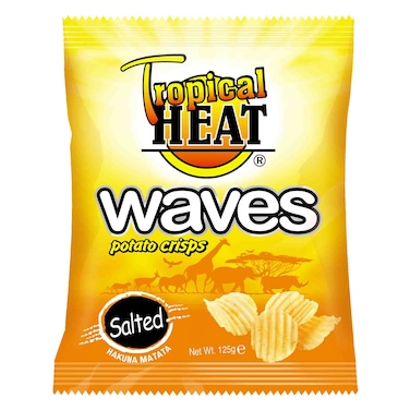 Tropical Heat Snacks Waves Salted Potato Crisps 125G