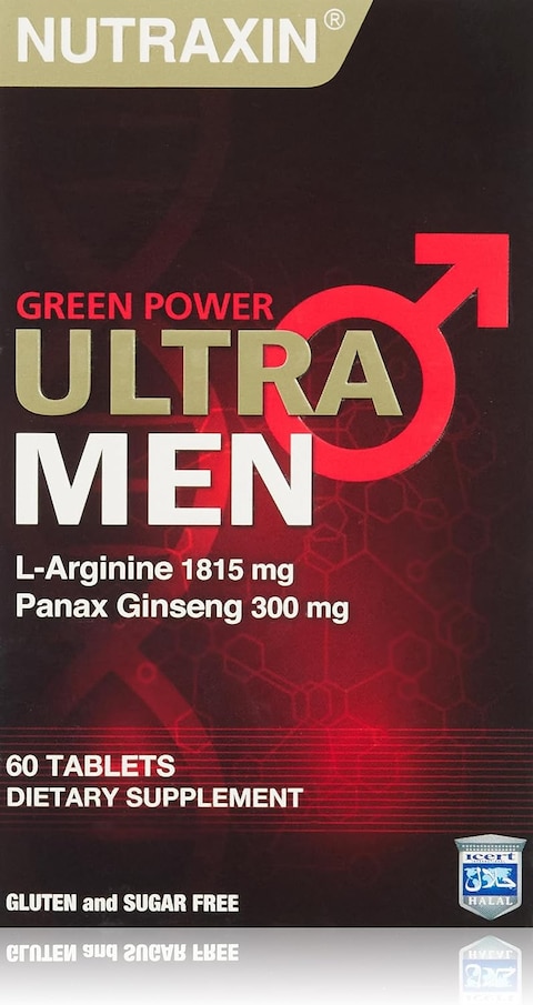 Biota Nutraxin Green Power, Ultra Men, L-Arginine &amp; Panax Ginseng, 60 Tablets