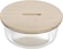 Royalford Round Glass Food Storage Container With Bamboo Lid, 950 ml Capacity