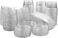300 SET -Disposable Plastic Clear Sauce Cups With Clear Lid - 120ml