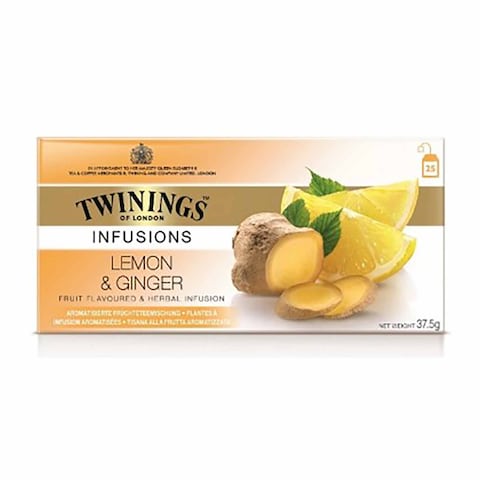 Twinings infsusions Lemon &amp; Ginger Herbal Tea - 25 Tea Bags