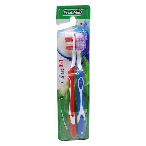 FreshMed Classic 2 In 1 Toothbrush 2 Pieces