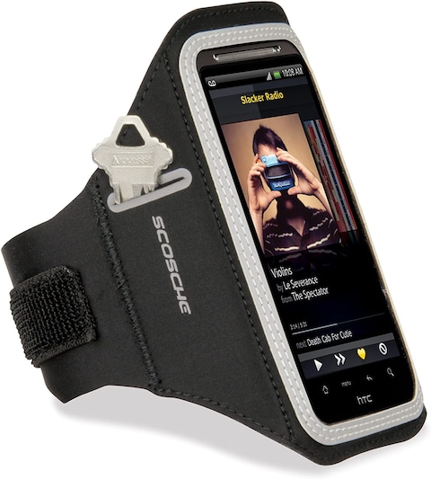SCOSCHE HFDABXL SoundKase XL Ultra-Light Sport Armband Cell Phone Case, Black/Gray
