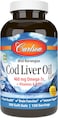 Carlson Cod Liver Oil, Lightly Lemon, 460 mg Omega-3S, Heart &amp; Immune Health, 300 Soft Gels