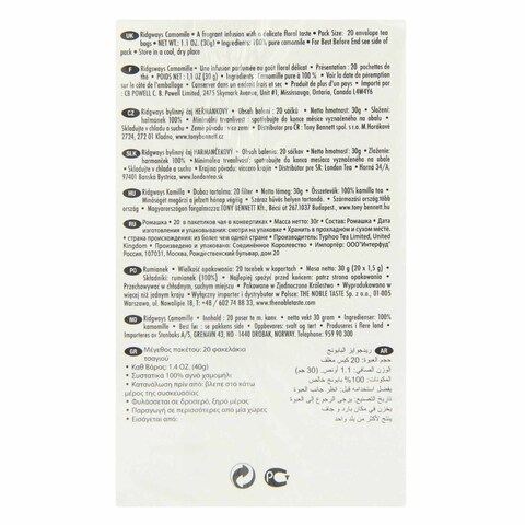 Ridgways Of London Pure Camomile Tea Bags 20 Pieces
