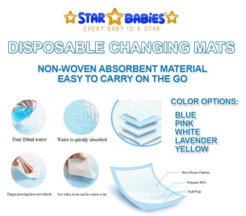 Star Babies Combo Pack (15pcs Dispsosable Changing Mats + 5pcs Scented Bags)