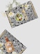 Lowha Decorative Acrylic Serving Tray With Gold Metal Handles And Group Shapes Design 20x30 cm