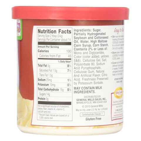 Betty Crocker Whipped Butter Cream Frosting 342g