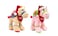 Bundle item - Beige camel + Pink camel with Santa hat with Merry Christmas print on red bandana, size 25cm

