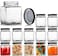 Star Cook Square jar with black sealed metal regular lid (8oz/200ml), sealed transparent glass jar, used as dessert, coffee beans, seasoning, honey, jam, jelly, total 12 jars