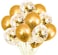 Party Propz Pack Of 18 Pcs Golden Latex &amp; Confetti Balloons For Birthday Decoration Items/ Balloons For Birthday Party