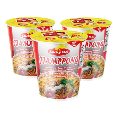 Lucky Me! Jjamppong Instant Noodle Soup, 70g Pack of 3