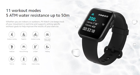 Mi Watch Lite Stylish 1.4&#39;&#39; Color Display and Built-in GPS/GLONASS (Black)