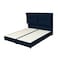 In House Le&oacute;n Velvet Bed Frame - Queen - 200x150 cm - Dark Blue
