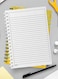 Lowha Spiral Notebook With 60 Sheets And Hard Paper Covers With Summer Meadows Yellow Design, For Jotting Notes And Reminders, For Work, University, School