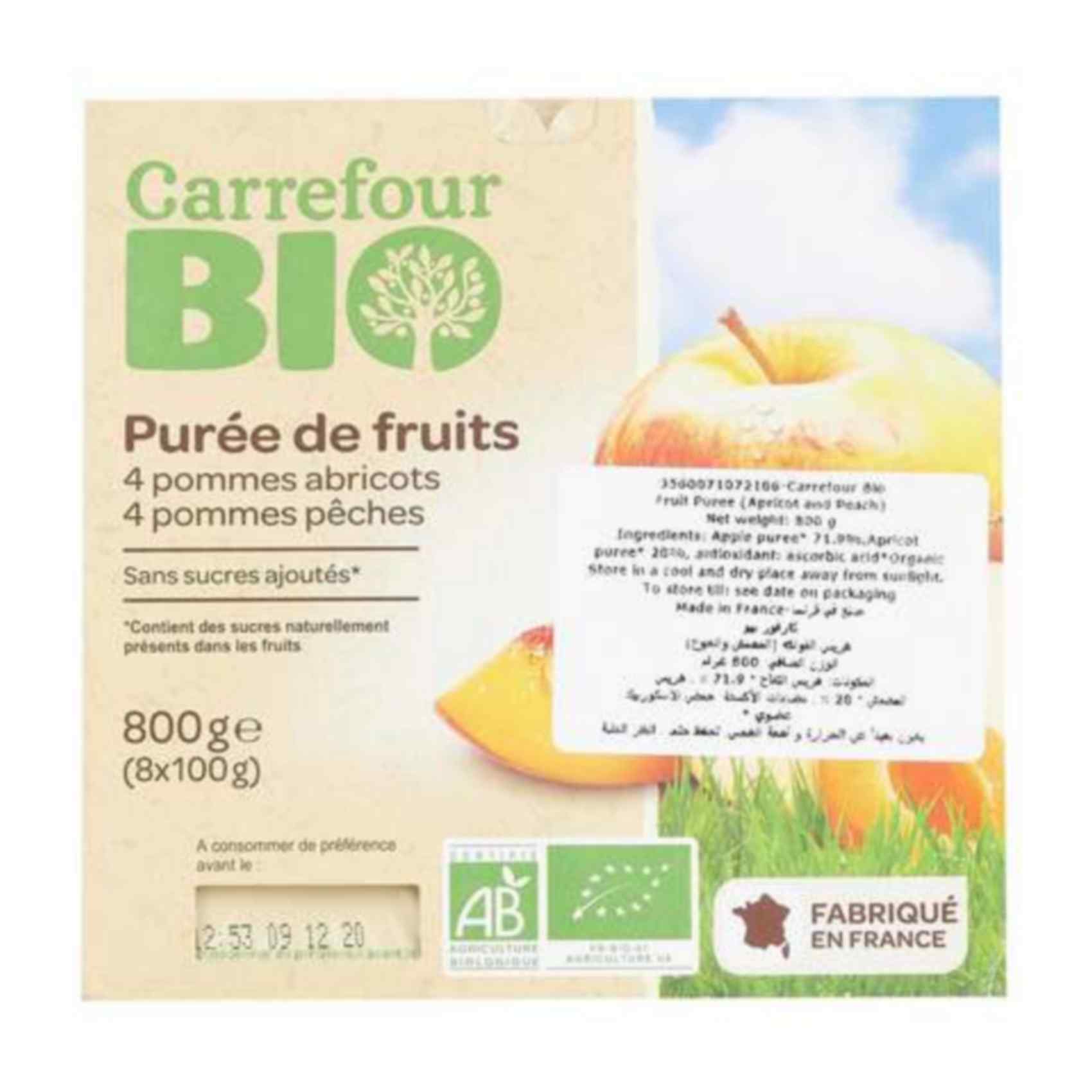 Carrefour Bio Peach & Apricot Dessert 800g