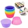 Swanky 12 Pcs 7cm Food Grade Bpa Free Multi Colours Round Silicone Muffin Cups Cake Mould Silicone Baking Cups Mold Silicone Cupcake Liners