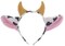 Hosfairy Funny Cartoon Dairy Cow Ears And Horns Design Headband Hairhoop Hair Accessiores For Party Show Performance(White/Black)