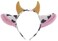 Hosfairy Funny Cartoon Dairy Cow Ears And Horns Design Headband Hairhoop Hair Accessiores For Party Show Performance(White/Black)