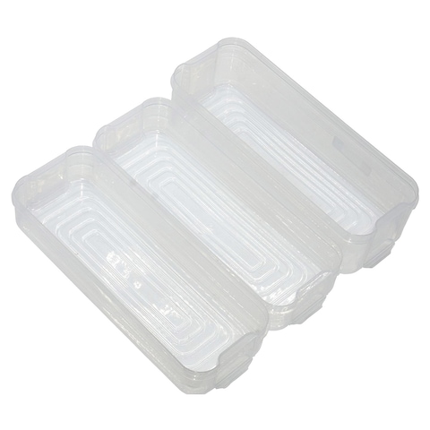 Aiwanto - Food Storage Containers with 3 Layers, 6L Capacity Transparent Refrigerator Organizer for Kitchen Home Keep Food Fresh Fridge Bins Drawer Organizers (Pack of 2)