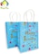 Party Time 12pcs Blue Happy Birthday Kraft Bags for Blue Theme Party Supplies, Birthday Gift Bags, Souvenier Bags, Candy Bags with Handle for Party Favors - Birthday Party Supplies