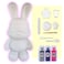 DIY MONEY SAVING COOL BUNNY (8.6 inch - 23 cm) ACRYLIC FLOW POUR PAINT SET COLORS: Silver, Dark-Purple, Fluorescent-Pink. Dubai Drip Arts and Crafts.