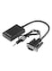 Generic - VGA To HDMI Converter Output 1080P HD With Audio Adapter Cable Black