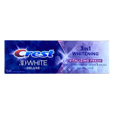 Crest 3D White 3 In 1 Whitening Vitalizing Fresh Toothpaste 75ml