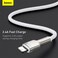 Baseus USB to Lightning-Fast Charging Data Transfer Cable Cafule Series Braided Nylon 2.4A 1m White
