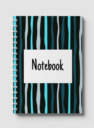 Lowha Spiral Notebook With 60 Sheets And Hard Paper Covers With Colorful Striped Design, For Jotting Notes And Reminders, For Work, University, School