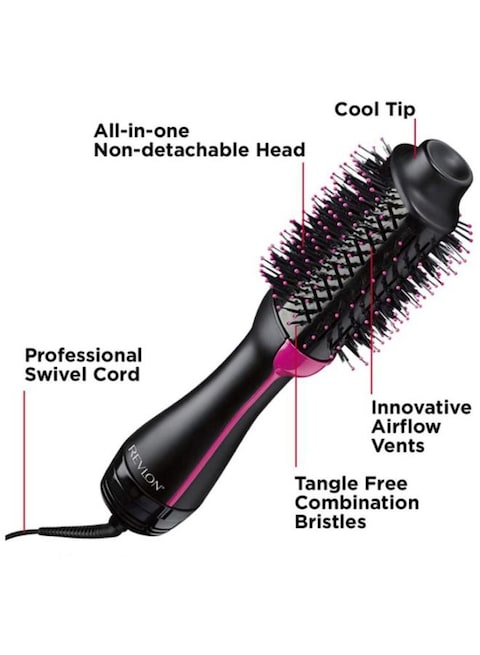 Revlon One-Step Hair Dryer And Volumizer, Hot Air Brush, Black (Packaging May Vary)