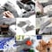 Alphabet 1 Pair Silicone Pet Grooming Glove, Bath Brush For Dog &amp; Cat, Efficient Brushes Mitt Enhanced Five Finger Design (Grey)