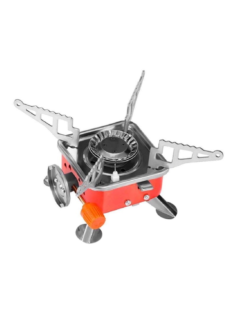 ARTC Mini Outdoor Folding Camping Stove Silver/Red 16x16x9.5centimeter