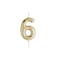 Gold Number '6' Candle