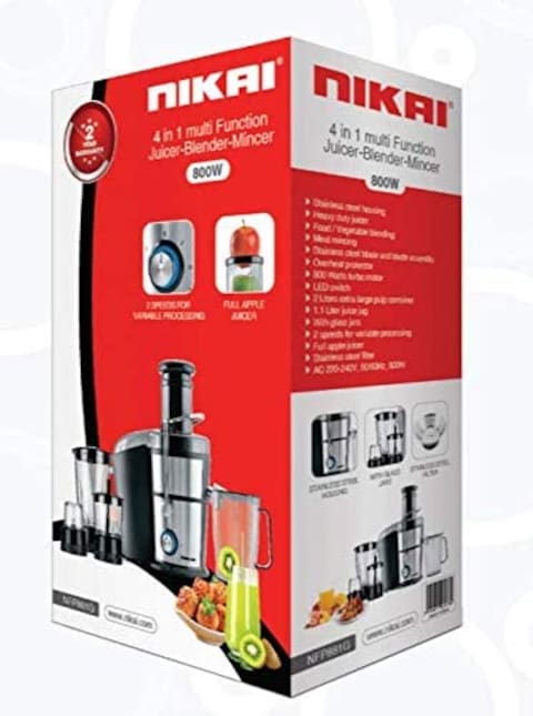 Nikai 4 IN 1 Food Processor NFP881G