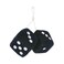 Generic 2Pcs Fuzzy Fluffy Dice Black Car Mirror Novelty Accessory