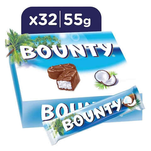 Bounty Milk Chocolate Bars 55g Pack of 12