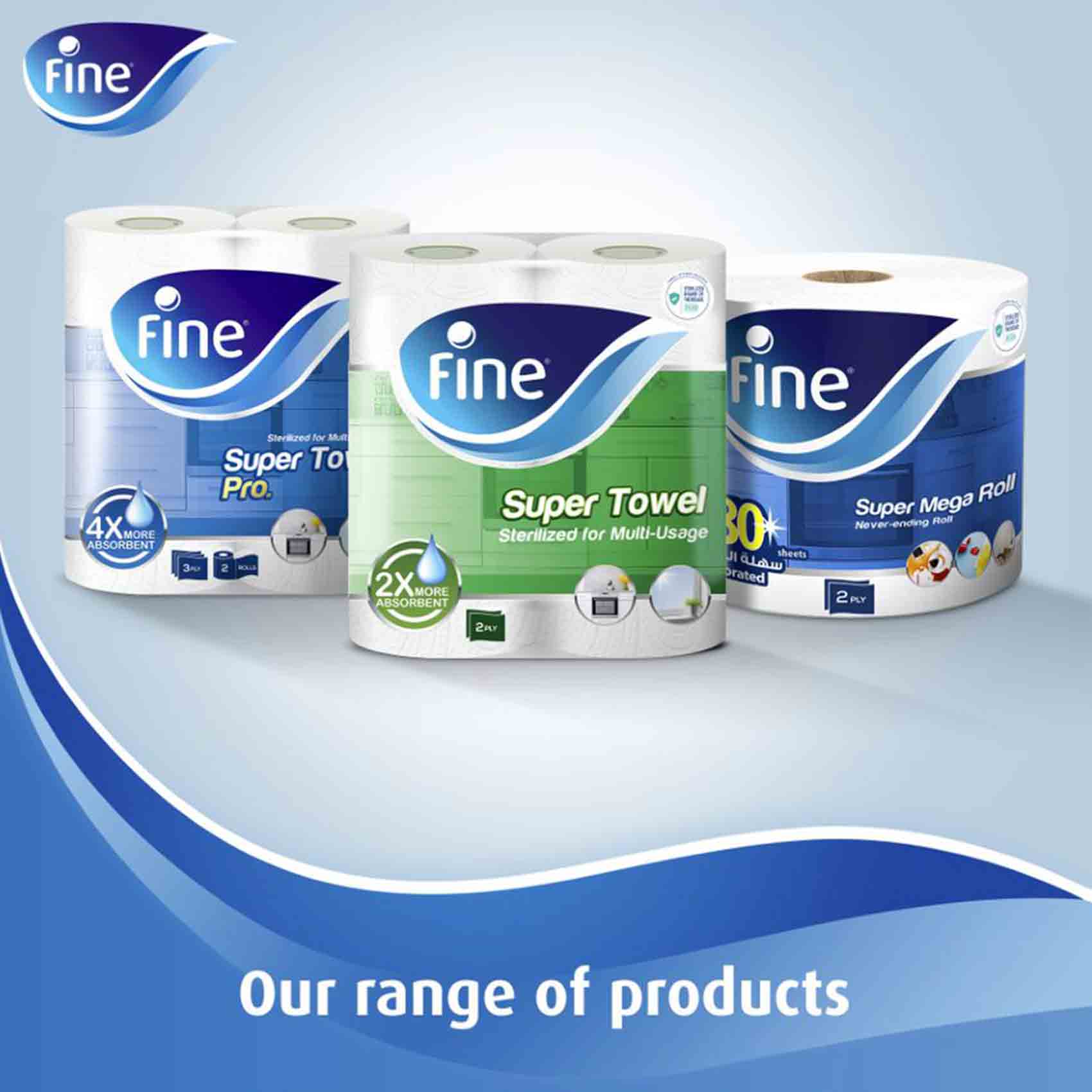 Fine Kitchen Super Towel 70 Sheet 2 Ply 2 Rolls product thumbnail 7