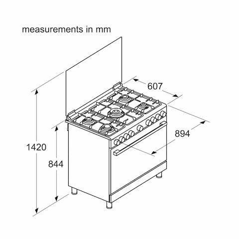 Bosch Gas Cooker HGV1E0U50M 90x60 Cm 