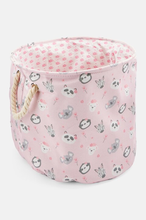 Storage Oasis Round Graphic Storage Bin, Pink